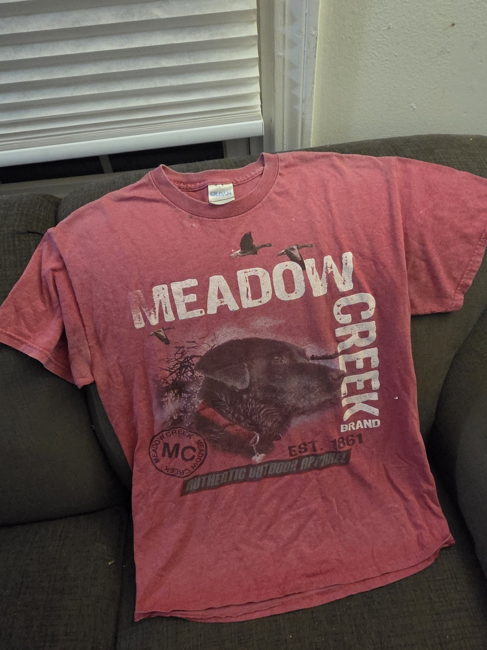 Gildan Meadow Creek Graphic Tee - Faded Red